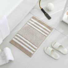 1 件升级版厚雪尼尔浴垫，防滑，超强吸水，柔软舒适，可用于卧室、入口、厨房、浴室，可机洗家居浴室装饰浴室地毯地毯户外地毯门垫秋季装饰浴室配件 - 卡其色 - 查看 4