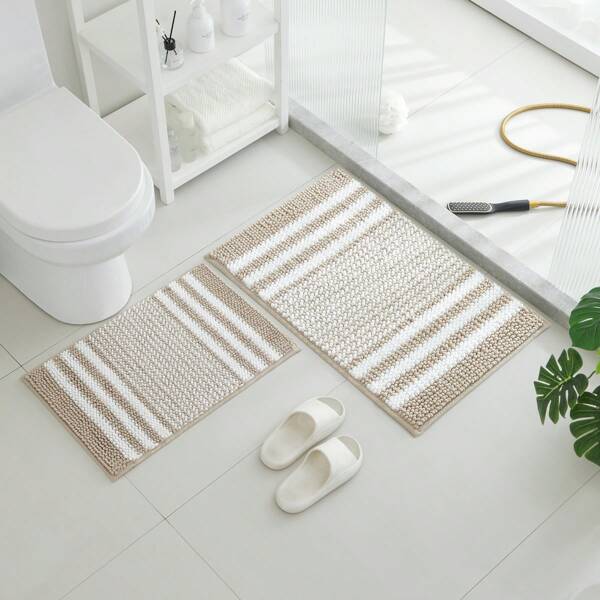 1 peça de tapete de banho de chenille engrossado atualizado, tapete antiderrapante super absorvente engrossado macio e confortável para pisar pode ser usado no quarto, entrada, cozinha, banheiro Pode ser lavado na máquina