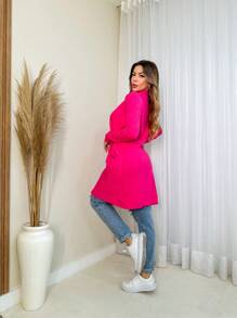 Women Cardigans - 玫紅色 - 查看 4