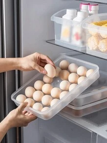 Soporte para Huevos y Contenedores de Almacenamiento para Nevera, Cajas Transparentes para Huevos, Contenedor Organizador de Almacenamiento de Huevos, Caja de Almacenamiento de Huevos Frescos - Blanco - Ver 4