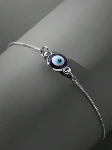 A Turkish-Style Round Blue Evil Eye Stretchable Bracelet, A Couple Gift Suitable For Women Daily Casual Wear - Eye - View 2