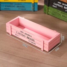 1 pieza Maceta de madera retro para plantas suculentas en balcón, caja rectangular de madera sólida para bonsai suculentos - maceta de madera - Ver 5