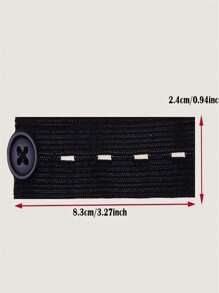 2pcs Solid Waist Extender With Metal Hook, Simple Polyester Adjustable Jeans Button Extender, Suitable For Home Use