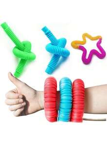 4/8/24/36/72入組隨機顏色波普管手指旋轉玩具，波普管感官玩具，多種顏色伸縮拉扯玩具，緩解壓力和焦慮的迷你玩具 - 彩色 - 查看 6