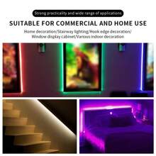 1 Rolle von 1m/3.3ft~15m/49.2ft batteriebetriebene LED-Streifenlichter (ohne Batterie), RGB-Farbwechsel, flexibles batteriebetriebenes LED-Licht, 3-Knopf-Controller für Schlafzimmer, Tisch, Zuhause, Raum, TV-Camping und DIY-Dekoration