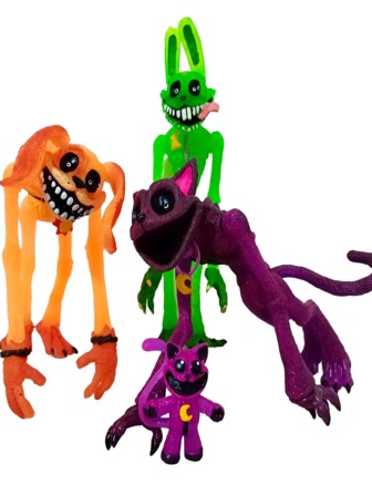 SMILING CRITTERS POPPY PLYTIME  3 FIGURAS ARTICULDAS  DE 24 CM  ALTURA CON LUZ LED CAT NAP, HOPPY HOPSCOTCH Y DOG DAY