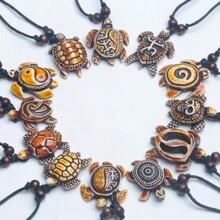 12pcs Retro Turtle Couples Necklace, Men&Wemen Adjustable Woven Rope Necklace Pendant, Punk Hip-Hop Style Nightclub Party Bar Charm Jewelry, Brown Pendant Motorcycle Accessory For Street, Work And Leisure, Handmade Woven Jewelry