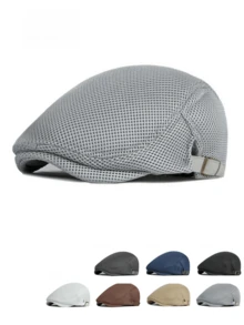 Beret męski Jeff Cap wykonany z jednokolorowej siatkowej siatki Lekki, oddychający, regulowany rozmiar Nadaje się do codziennego noszenia podczas podróży - Wielokolorowe - Zobacz 5