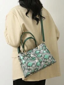 Dedoo 2024年包袋和手袋，新款时尚，PU纹理，大容量包包和女士新款多件套包，流行压花百搭女士单肩手提包。 - 彩色 - 查看 4