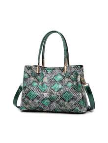 Dedoo 2024年包袋和手袋，新款时尚，PU纹理，大容量包包和女士新款多件套包，流行压花百搭女士单肩手提包。 - 彩色 - 查看 5