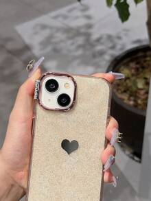 1pc DIY Electroplating Heart IMD Glitter Full Coverage Phone Shell Compatible With IPhone 15/15 Pro/15 Pro Max/15 Plus/11/12/13/14/XS/XR/11 Pro/11 Pro Max/12 Pro/12 Pro Max/13 Pro/13 Pro Max/14 Pro/14 Pro Max/14 Plus/7 Plus/8 Plus/8/SE2 - Multicolor - View 3