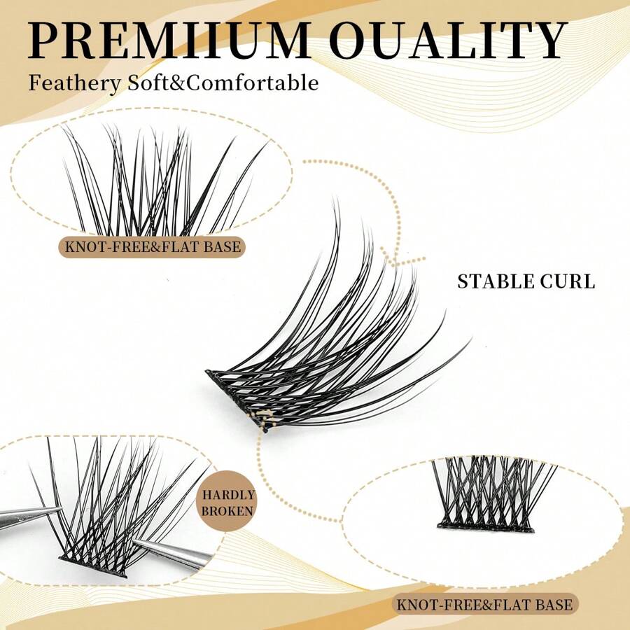 Eyelash Extension Kit, Tray Lash Extension Kit, 120pcs Lashe Clusters