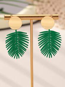 1 Pair Stylish 2025 New Vintage Minimalist Delicate Leaf Design Earrings, Unique Personality Small Accessories, Versatile Gift For Women Daily Wear