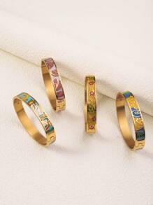 1 Stück Damen Design personalisiertes neues edles Email Edelstahl Armband, geeignet als Geschenk für weibliche Freunde