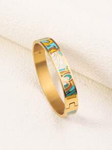 1 Stück Damen Design personalisiertes neues edles Email Edelstahl Armband, geeignet als Geschenk für weibliche Freunde