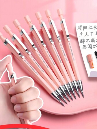 Set de 1 pieza de 3 lápices automáticos de 2.0 con sacapuntas incorporado, viene con 5 cajas de recargas compatibles con los lápices