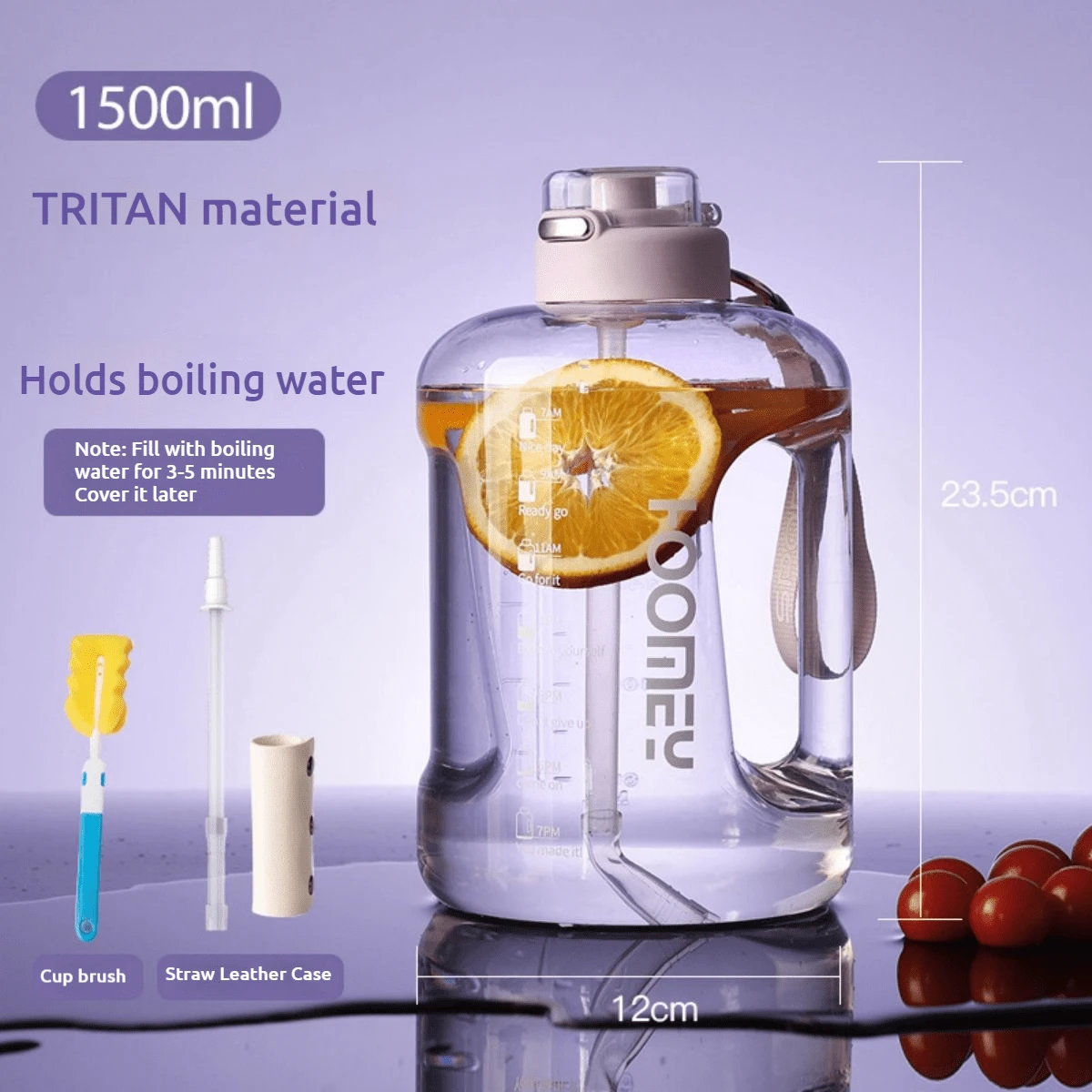 NAVTUE Botella De Agua Deportiva De 1 Litro, Botellas De Agua De Galón Con Pajilla, Botella De Bebida Tritan A Prueba De Fugas, Sin BPA, Para Fitness, Ciclismo, Camping, Correr, Color Oro