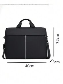 1 PC 15-Inch Kinh Doanh Tay Bill Đeo Vai Đeo Vai Máy Tính Bảng Túi Laptop Văn Phòng Sinh Viên Hội Nghị Túi Máy Tính, Túi Đựng Laptop, Cặp Laptop - màu đen - Xem 6