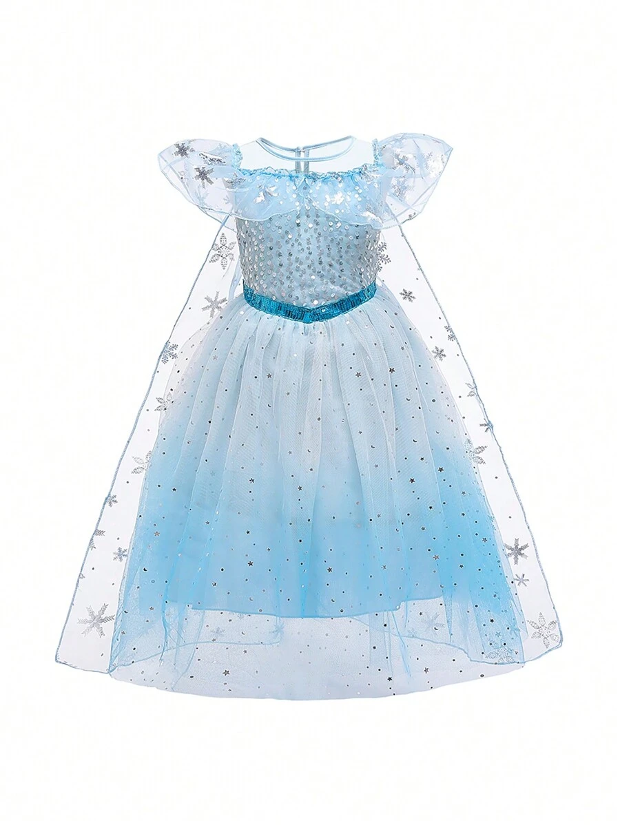 Young Girls Sequin Ombre Birthday Princess Tulle Dress