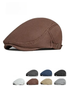 Beret męski Jeff Cap wykonany z jednokolorowej siatkowej siatki Lekki, oddychający, regulowany rozmiar Nadaje się do codziennego noszenia podczas podróży - Wielokolorowe - Zobacz 4