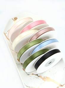 1 Roll 20 Yards Mother's Day Valentine's Day Wedding Ribbon For Cake Gift Wrapping Satin Ribbon Bows With White Flower For Bouquet Package Party Atmosphere Decoration Colorful Ribbon - Bean Paste Color - View 4