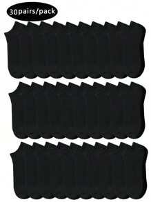 10/30/50 Pairs Men's Solid Color Breathable Casual Short Ankle Socks