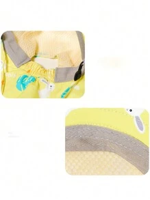 1 pieza Sombrero de protección solar para niños, Gorra de playa de verano anti-UV transpirable y de secado rápido con estampado y capa (color del silbato aleatorio)