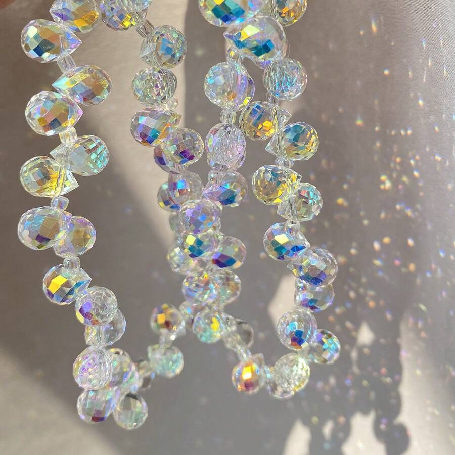 95 8mm StrawberryCut Crystal Glass Beads With Flash Bulb Effect For