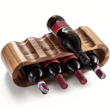 Creative Wooden Wine Rack Home Decorative Slanted Wine Shelf For Wine Bottle Display - Photo Color - View 6