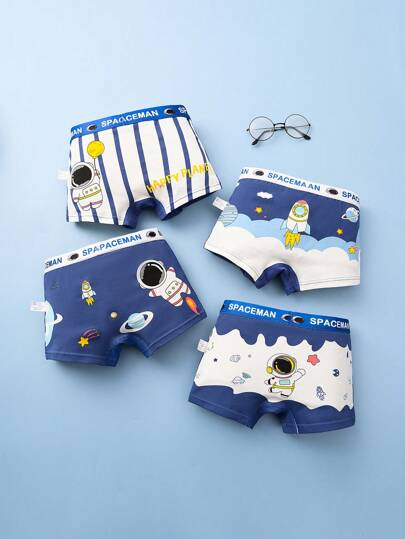 男童内裤，儿童/小孩平角内裤，可爱卡通图案，透气舒适，适合学生