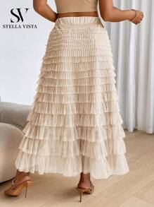 Women Skirts - 杏色 - 查看 6