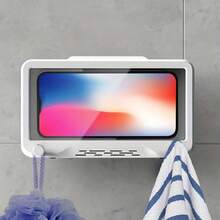 1pc Bathroom Waterproof Mobile Phone Holder Bathing Watch TV Tracking Watching Video Mobile Phone Touch Screen Toilet Waterproof Mobile Phone Box Can Hang Things Mobile Phone Holder - Multicolor - View 3