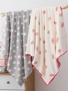 1條沐浴毛巾，聚酯纖維多色印花星形矩形26.92*53.84英寸或面巾13.07*28.84英寸，適用於成年男女家庭，柔軟快速吸收不褪色，適用於所有季節，適用於浴室、旅館、運動旅遊、游泳池、水療、度假派對、海灘、節日禮品 - 彩色 - 查看 4