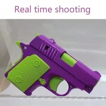 1pc DIY Carrots-Shaped Toy Gun With Automatic Spring Loaded Mechanism And Stress Relief Function - Multicolor - View 6