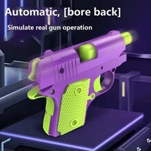 1pc DIY Carrots-Shaped Toy Gun With Automatic Spring Loaded Mechanism And Stress Relief Function - Multicolor - View 2