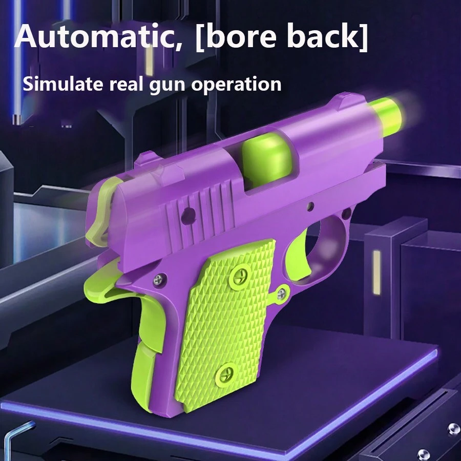 1pc DIY Carrots-Shaped Toy Gun With Automatic Spring Loaded Mechanism And Stress Relief Function