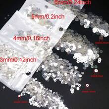 10g Crystal Sequin Paillettes 3mm 4mm 5mm 6mm Pvc Round Flat Cup Sequins For Jewelry Hairband Sewing Wedding Craft DIY Accessories