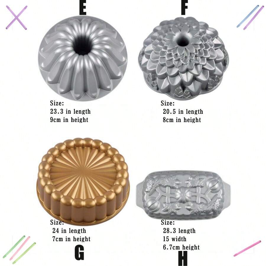 1pc 10Inch Thick NonStick Rose Heart, Flower Crown, Pumpkin And