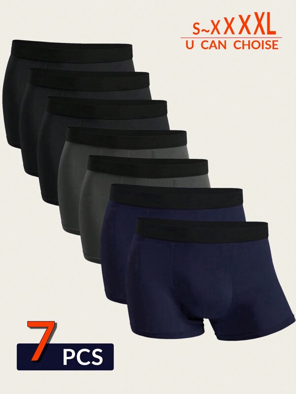 7 pares de calzoncillos tipo bóxer para hombre con cintura, de ajuste deportivo y antiescapes, tallas S a XXXXL, regular o talla grande