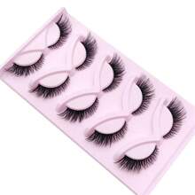 5 Pairs Cat Eye Lashes Wispy Fake Lashes Fluffy Cat Eye Lashes Extensions False Eyelashes Strip Lashes, Lashes, Eyelashes, Fake Lashes - Black - View 2