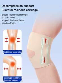 1pc Adjustable Sports Knee Sleeve, Knee Joint & Meniscus Support Pad For Men & Women, Knee Brace For Basketball, Running, Hiking, Skin Color Gym Accessories Knee Support