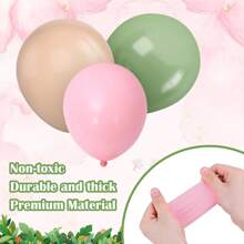 Decoración de fiesta de cumpleaños de safari en la jungla de 3º, Kit de guirnalda de globos cazando en la jungla rosa y verde salvia con globos de papel aluminio número 3, Globos con estampado de animales, Perfecto para las presentaciones de fiesta de temática de caza en la jungla de las niñas - Multicolor - Ver 6