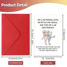 Greeting Card For Best Friends/Sisters, Love Card/Compliment Card, Perfect Gift For Her, With Envelope - Red - View 2