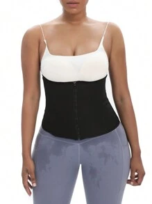 1pc Outdoor Sports Women's Waist Trainer Cincher Belt, Fitness Yoga Running Sweat Shaper With Adjustable Zipper And Hooks, Waist Trimmer Corset Support, New Summer Gym Accessories For Belly Slimming Girdles, Lumbar Girdles For Belly Slimming Corset - Blue - View 4