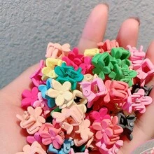 50pcs Women Solid Flower Design Cute Hair Claw For Hair Decoration For Back To School Valentine's Day Valentines Claw Clips Hair Clips Hair Jaw Clip Hair Clamps Hair Clutch Hair Catcher Clip
