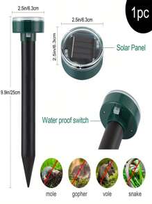 1/2/4 Packs, Solar Power Supply Ultrasonic Repellers, For Rat Repellent, Waterproof Outdoor Chipmunk Repellent, Groundhog Insect Repellent, Lawn Garden Pest Control Fall Decor House Decor Outdoor Decor - Round - View 10