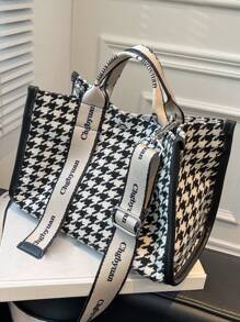 Túi xách thời trang đa năng dung tích lớn, thiết kế độc đáo, họa tiết kẻ caro mới, dây đeo vai điều chỉnh được, túi đeo chéo, túi xách tay tối giản thường ngày, phù hợp cho đi làm, đi chơi và mua sắm. - Nhiều màu - Xem 6