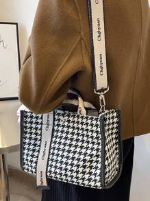 Túi xách thời trang đa năng dung tích lớn, thiết kế độc đáo, họa tiết kẻ caro mới, dây đeo vai điều chỉnh được, túi đeo chéo, túi xách tay tối giản thường ngày, phù hợp cho đi làm, đi chơi và mua sắm. - Nhiều màu - Xem 4