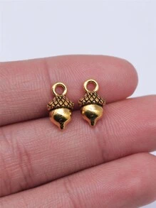 15pcs/Bag 13x7mm 3D Acorn Charms Pendant For DIY Necklace, Bracelet DIY Jewelry Making Accessory
