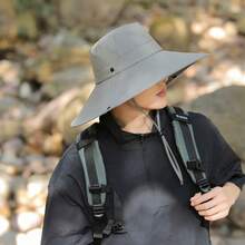 1頂男士加大邊綁帶防曬帽，野外釣魚徒步旅行漁夫帽，適用於度假和防曬 - 彩色 - 查看 6